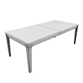 Light Wood Modern Dining Table With Rectangular Top And Slim Legs 3d model