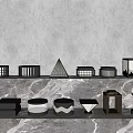 Outdoor Lights With Various Designs Shapes And Styles Displayed On Marble Surface