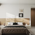Modern Minimalist Double Bed Bedroom With Glass Partition Separated Private Home Gaming Work Space