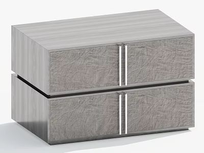 Modern Nightstand with Two Textured Drawers and Sleek Wooden Finish for Bedroom Furniture 3d model