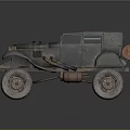 Vintage Rusted Car With Large Off Road Tires And Weathered Exterior Design