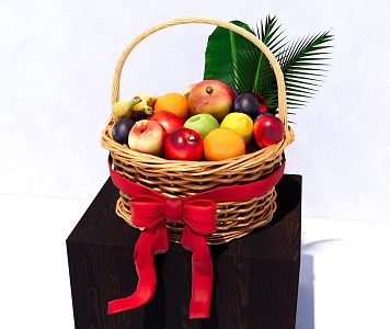 Modern Fruit Vegetable Bamboo Fruit Basket Fruit Combination Fruit Flower Basket Fruit Gift Box Fruit Basket 3d model