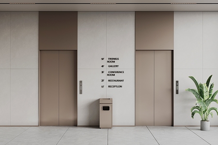 Elevator hall 3d model