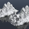 Low Poly Iceberg Design With Geometric Shapes And Dark Background Reflection 3d model