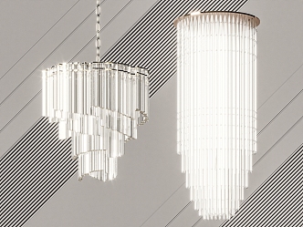 Modern crystal chandelier 3d model