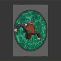Boy In Brown Jacket Riding Green Creature Skateboard With Blue Jeans