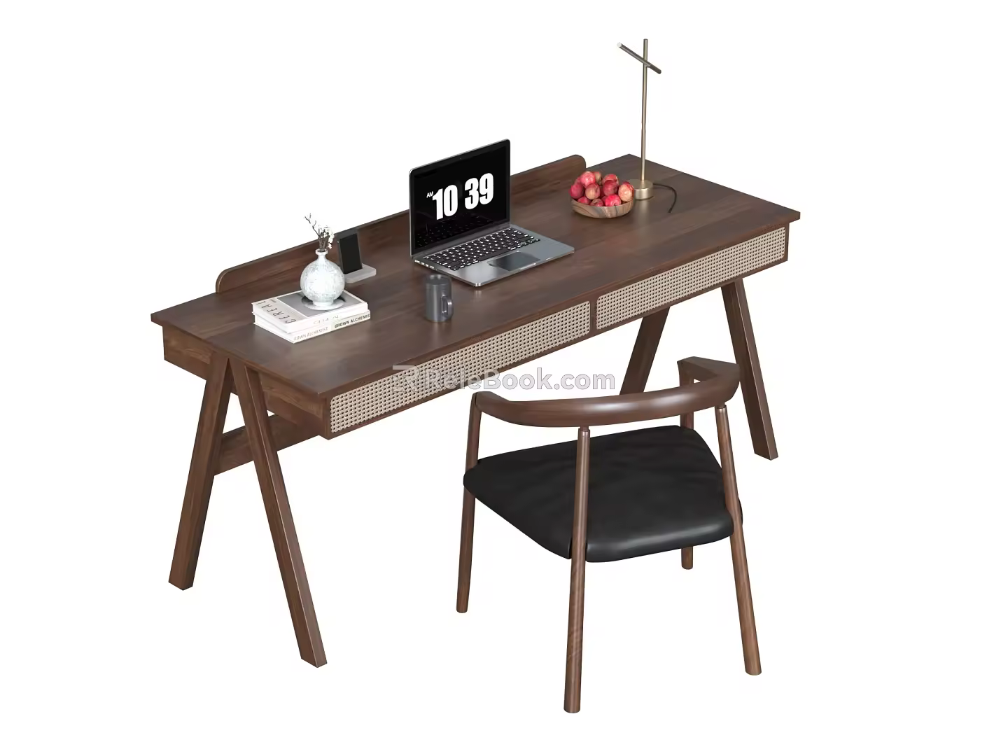Quiet Ancient Desk and Chair Solid Wood Computer Desk and Chair Learning Desk Writing Desk 3d model