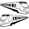 EMU train high-speed rail high-speed train bullet train rail speed harmony number EMU suspension maglev train passenger vehicle 3d model