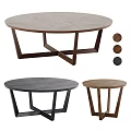 Modern Round Dining Table with Crossed Legs and Three Color Options 3d model