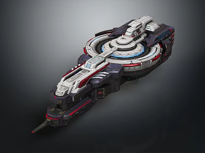 Futuristic 3D Modeled Spaceship With Circular Structure For Cosmic Exploration And Advanced Space Technology 3d model