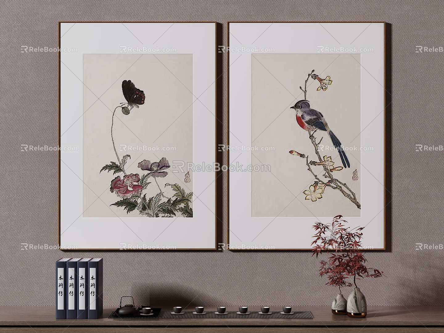 New Chinese Decorative Painting 3d model