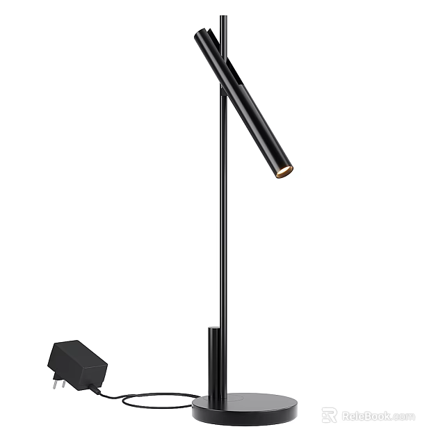 Black Modern Table Lamp With Adjustable Head And Metal Stand For Home Office Study Room 3d model 