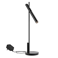 Black Modern Table Lamp With Adjustable Head And Metal Stand For Home Office Study Room