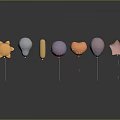 Colorful Hanging Decorations With Star Balloon And Heart Shapes For Kids Room
