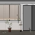 Modern venetian blinds door and window combination 3d model