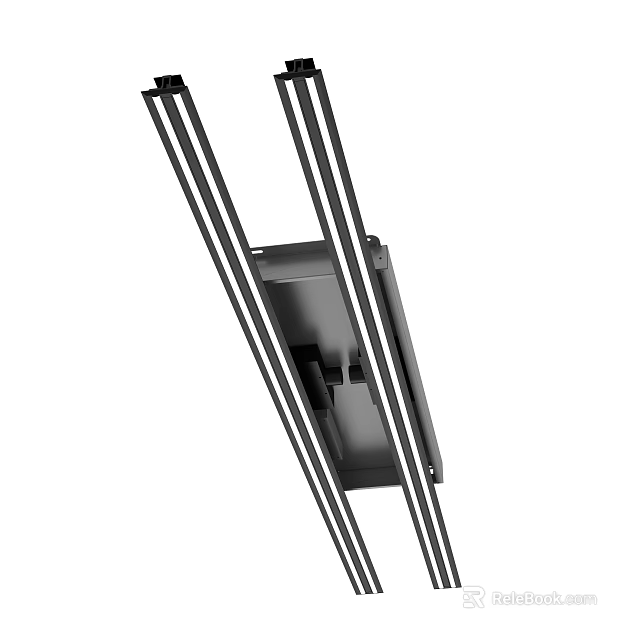 Modern Metal Clothes Hanger with Double Bars and Sleek Design 3d model 
