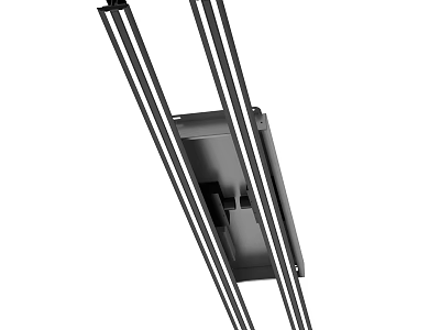 Modern Metal Clothes Hanger with Double Bars and Sleek Design 3d model
