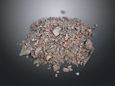 Loose Pile of Natural Soil Mixed With Small Stones and Clay Particles 3d model