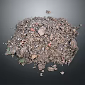 Loose Pile of Natural Soil Mixed With Small Stones and Clay Particles