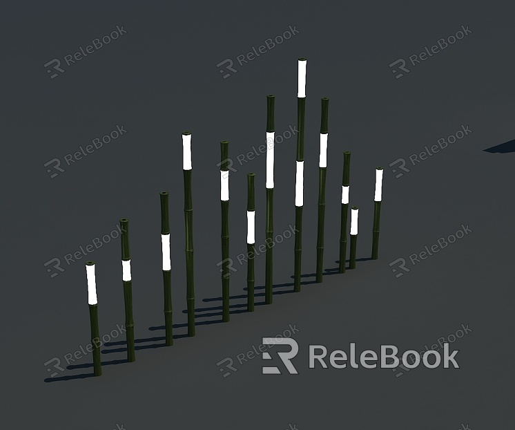 Bamboo landscape lamp model