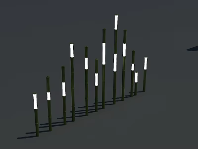 Bamboo landscape lamp 3d model