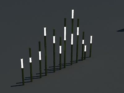 Bamboo landscape lamp model