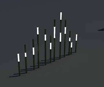 Bamboo landscape lamp 3d model