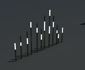 Bamboo landscape lamp 3d model