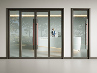 Glass door shop door shop door glass double door 3d model