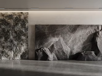 Modern rock background wall 3d model