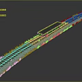 Yellow Flatbed Train Moving Along Railway Track With Green Grass And Gravel