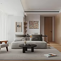 Modern Living Dining Room Interior With Sofa Coffee Table Dining Chairs And Area Rug