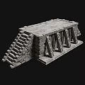 Ancient Stone Architecture Stepped Platform Structure With Stacked Stone Blocks 3d model