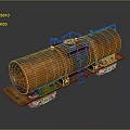 Rusty Orange Oil Tank Car With Metal Ladder And Frame