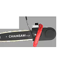 Heavy Duty Industrial Chainsaw With Red Handle Black Body And Sharp Chain 3d model