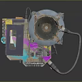 Computer Power Supply Internal Component With Cooling Fan Wiring And Electronic Parts