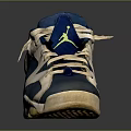Blue And White Basketball Shoes With Lace Up Design Air Cushion Sole And Breathable Holes