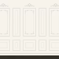 Decorative Line Patterns on White Interior Panels With Various Frame Designs 3d model