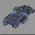 Detailed Cosmic Spacecraft Model Featuring Blue And Silver Interstellar Advanced Design