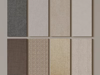 Decorative Wall Panels Collection For Interior Design With Various Colors And Textures 3d model
