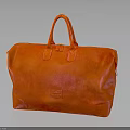 Orange Textured Leather Tote Bag With Top Handles And Spacious Design