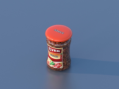 Bean sauce, scallion companion, sweet flour sauce, chili sauce 3d model