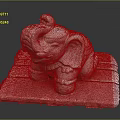 Exquisite Handcrafted Stone Elephant Sculpture Displayed On Wooden Platform