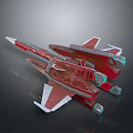 Red Transparent Fighter Jet Models With Sleek Aerodynamic Design And Two Side by Side 3d model