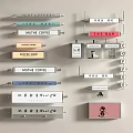 Various Commercial Lightbox Shop Signs With Different Business Logos And Text Displays