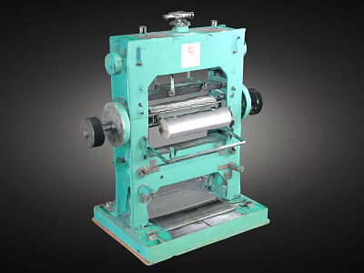 Heavy Duty Industrial Green Rolling Machine With Metal Frame And Steel Rollers 3d model