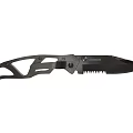 Tactical Combat Knife With Serrated Blade Black Handle And Ergonomic Grip Design