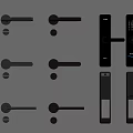 Door handle combination 3d model