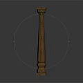 Classical Brown Stone Column With Intricate Carved Details And Architectural Design 3d model