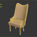 Pink Wingback Accent Chair With Upholstered Seat And Wooden Frame Design Details